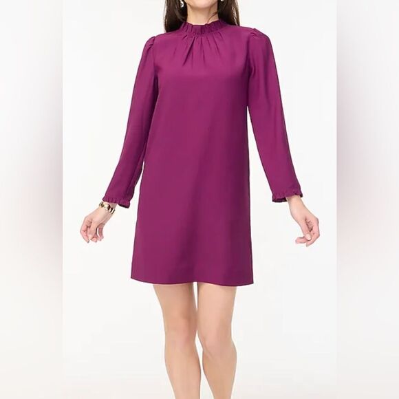 J.Crew Ruffleneck shift dress NWT Size 10 - Picture 1 of 11